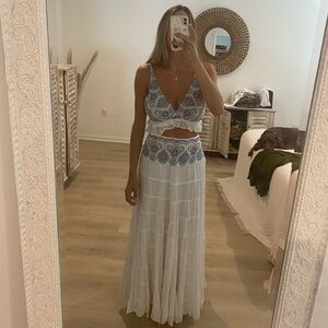 Free People embroidered two piece set